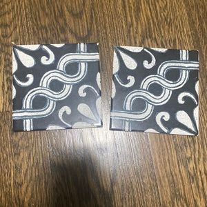 Tile coaster set of 2